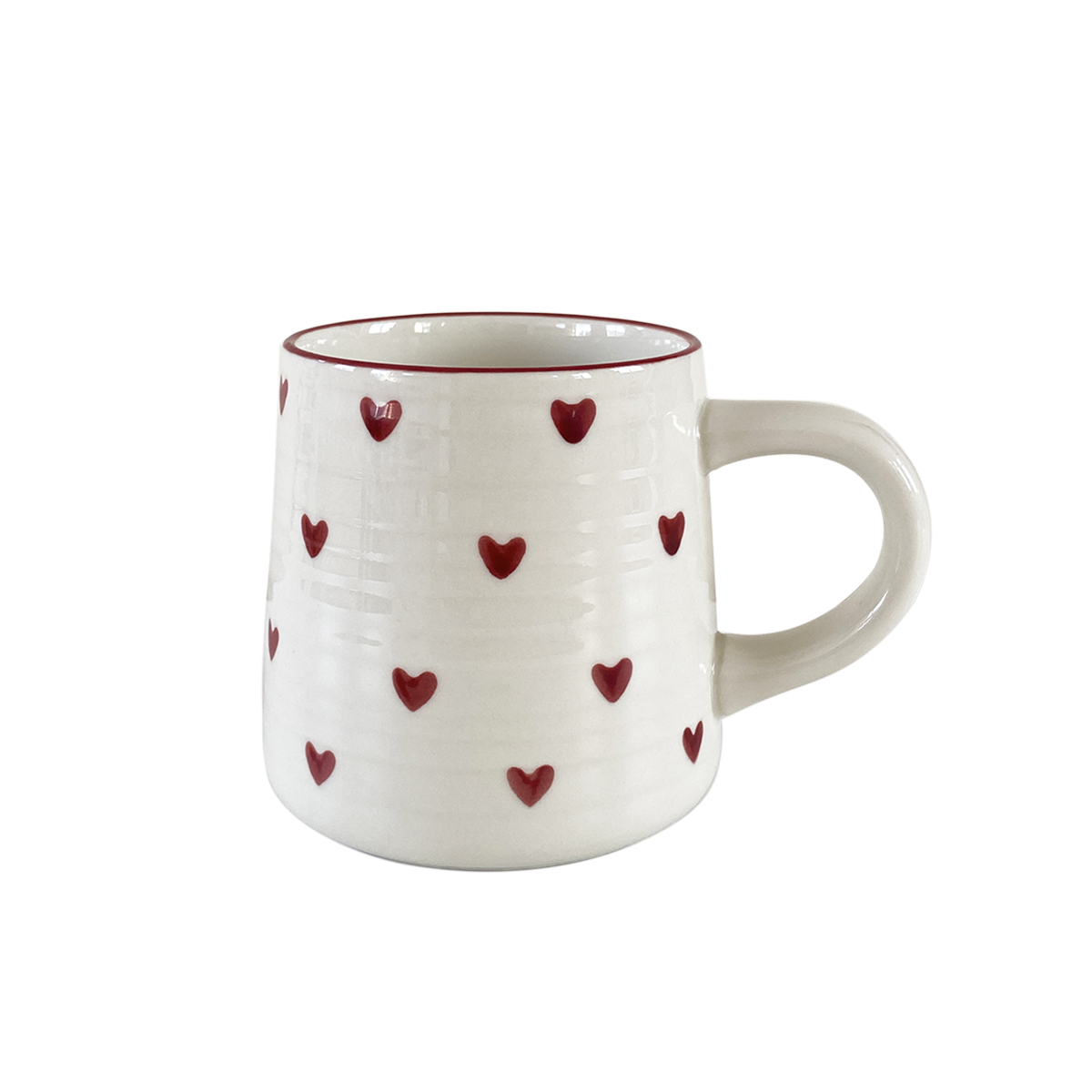 Kubek ceramiczny kocham, uroczy mały kubek ceramiczny kocham Kubek robić kawy, odpowiedni robić picia w domu, popołudniowej herbaty, picia w biurze, kawiarni Latte Sztuka, pamiątki, prezentu walentynkowego, prezentu urodzinowego: Czerwony