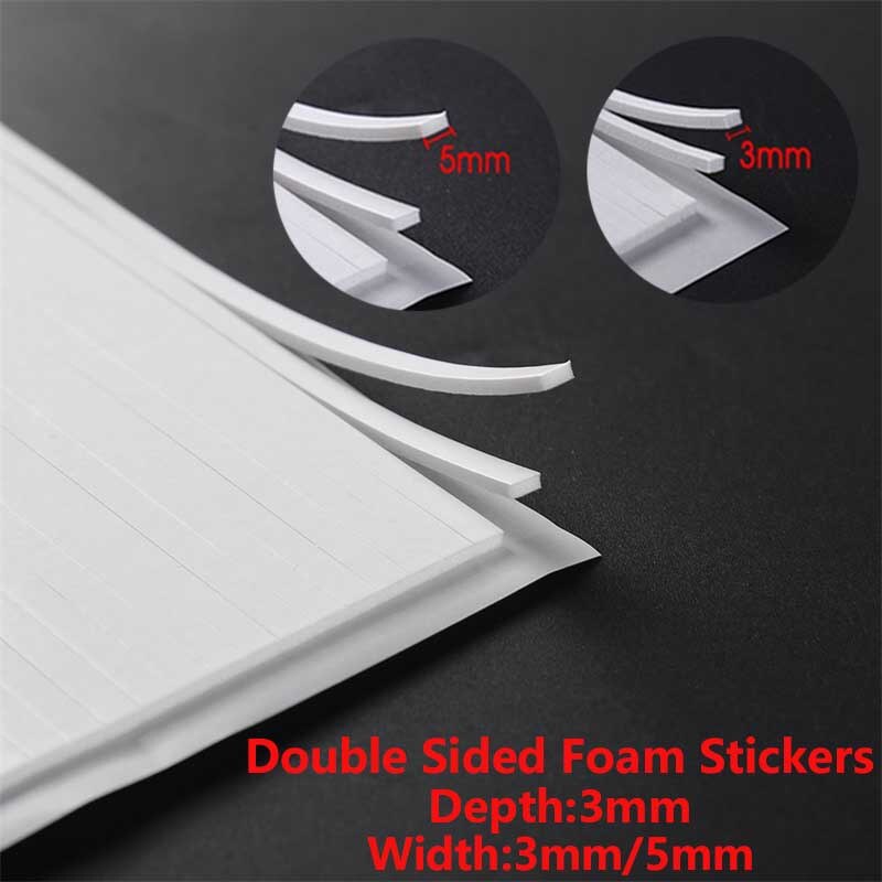 Bande adhésive Double face 3D en mousse, 3mm de profondeur, 5mm / 3mm de largeur, pour bricolage, fabrication de cartes Shaker, fournitures d&#39;artisanat pour Scrapbooking
