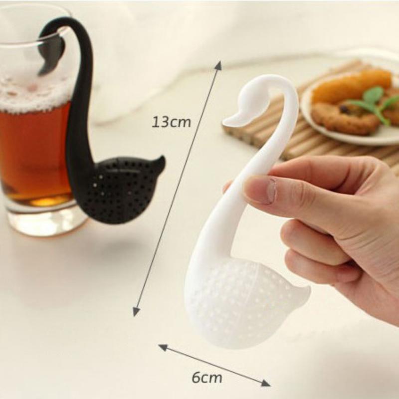 2 st te sil sil svanform te sil svan te infuser bärbar plast svan te infuser köksredskap 13cm