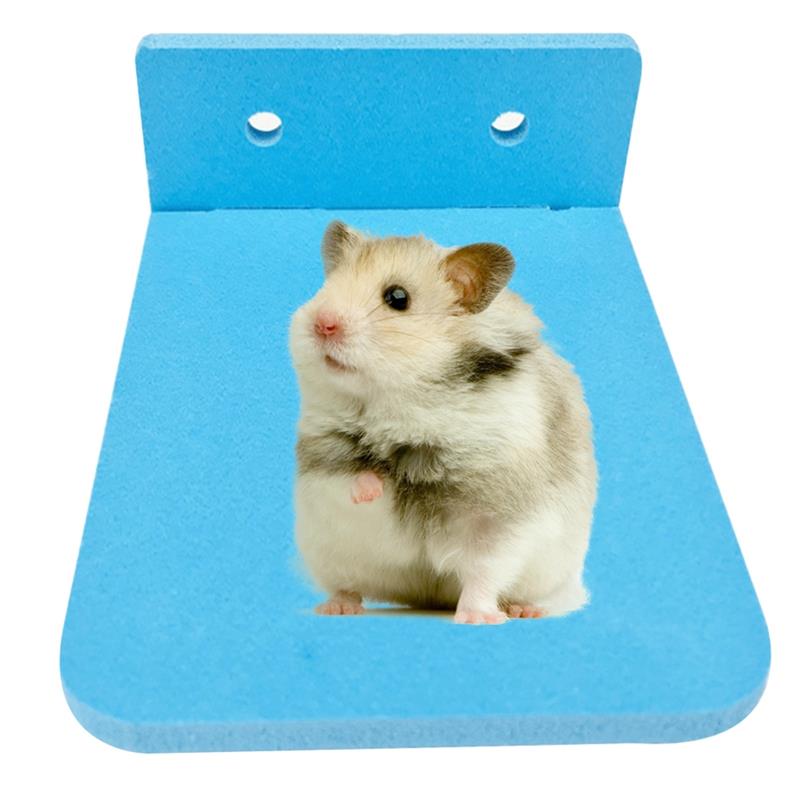 Plataforma de juegos de hámster de plástico, juguete para hacer ejercicio, soporte de madera para loros, suministros para mascotas pequeñas, 1 unidad: Blue