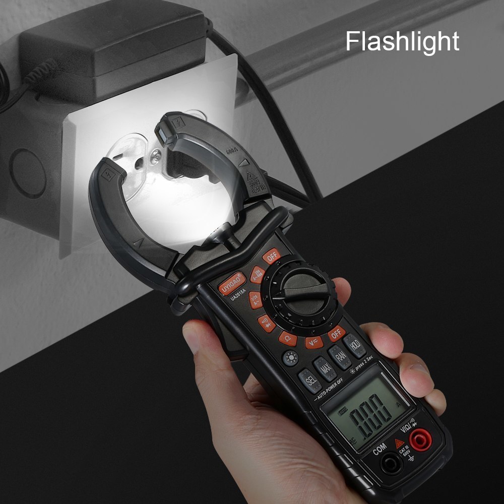 Handheld Digital Clamp Meter 1999 Counts Auto Range Multimeter Measuring Voltage Current Resistance Continuity Diode Tester LCD