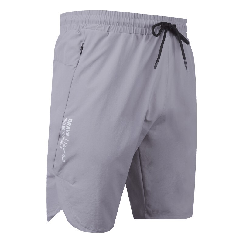 Short de sport pour homme, bas de Jogging, musculation, entraînement, Gym, lettre, séchage rapide, pantalon de plage, été: grey / M