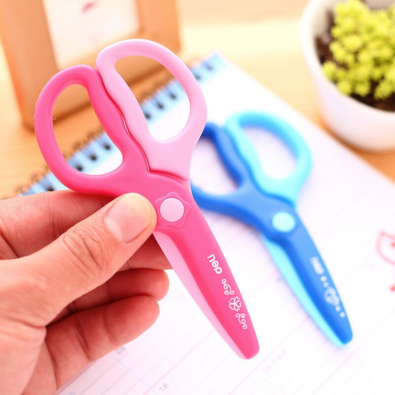 2 Pcs/Lot Cute Safe Plastic Scissor for School Stationery & Children