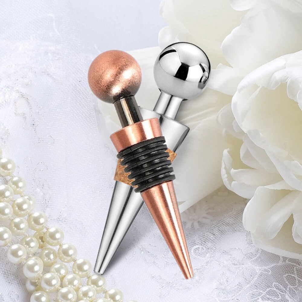 Stainless Steel Bottle Stopper Silicone Metal Champagne Stopper Reusable Preserver for Home Wedding Bronze