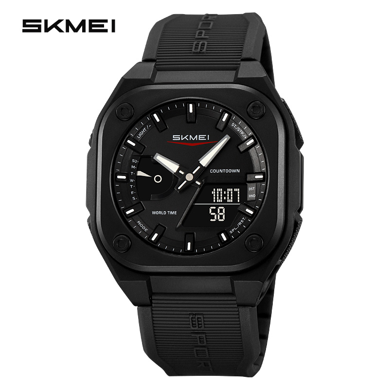 SKMEI 2328 reloj digital Reloj de pulsera deportivo de para hombre Cuenta regresiva Tiempo de ahorro de luz diurna con 5 relojes de despertador a prueba de agua