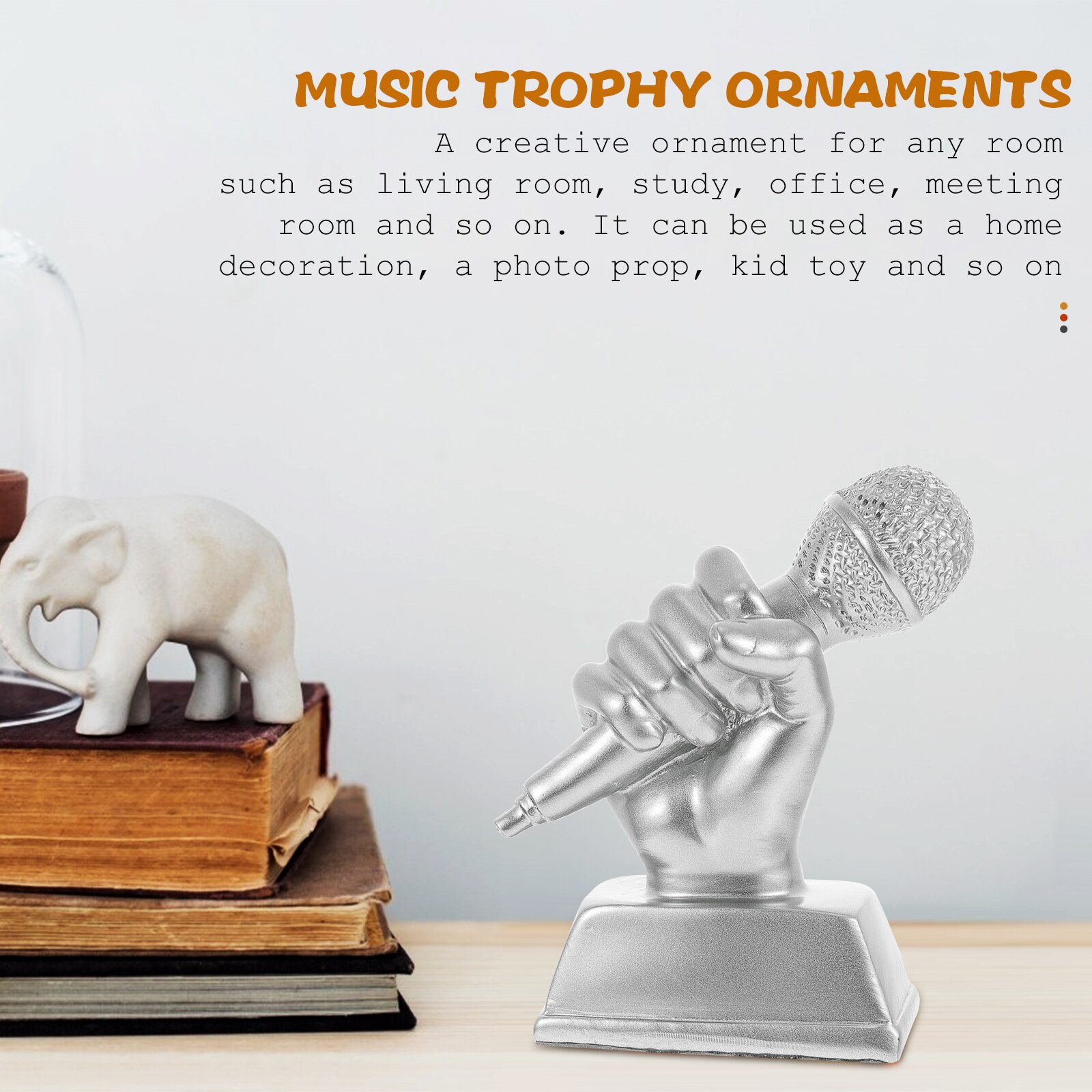 Microphone Trophy Adornment Singing Competition Award Children Musical Trophy