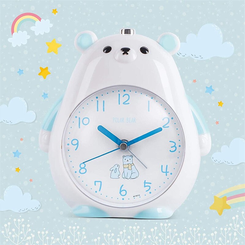 Alarm Clock for Kids, Music Ringtones Snooze Alarm Clock with Night Light, Silent Battery Operated Wake Up Alarm Clocks