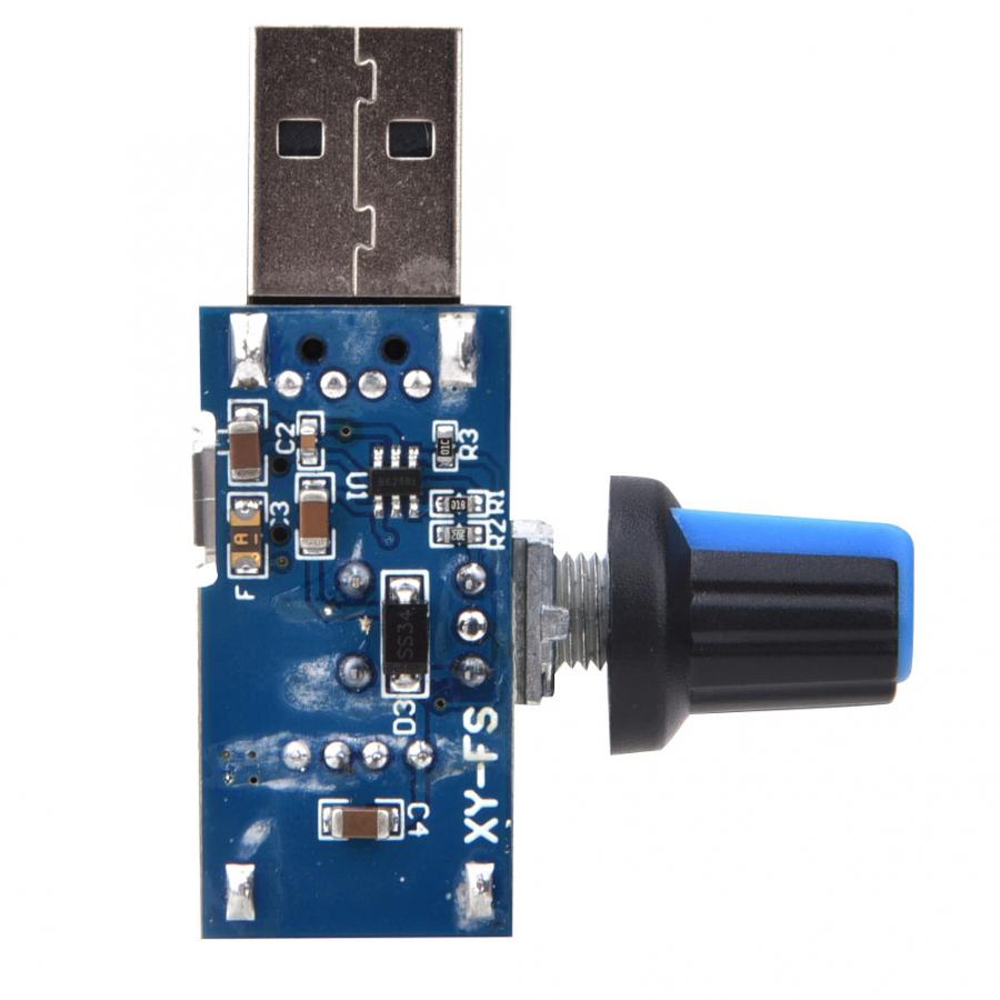 2 stk usb viftetempokontroller  dc4 ~ 12v 5w viftetemporegulator for kontorhjemmotortempokontroller