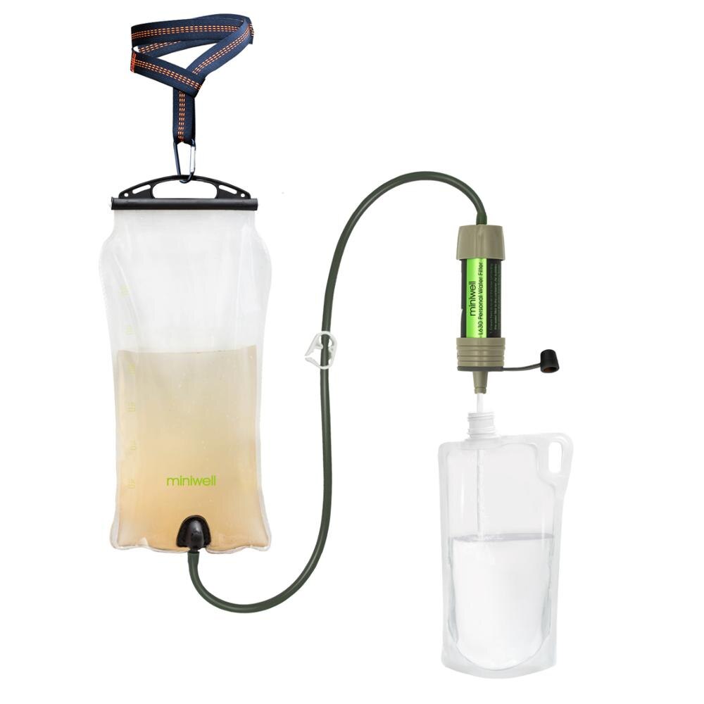 Miniwell camping apparatuur outdoor water filter voor survival, emergency