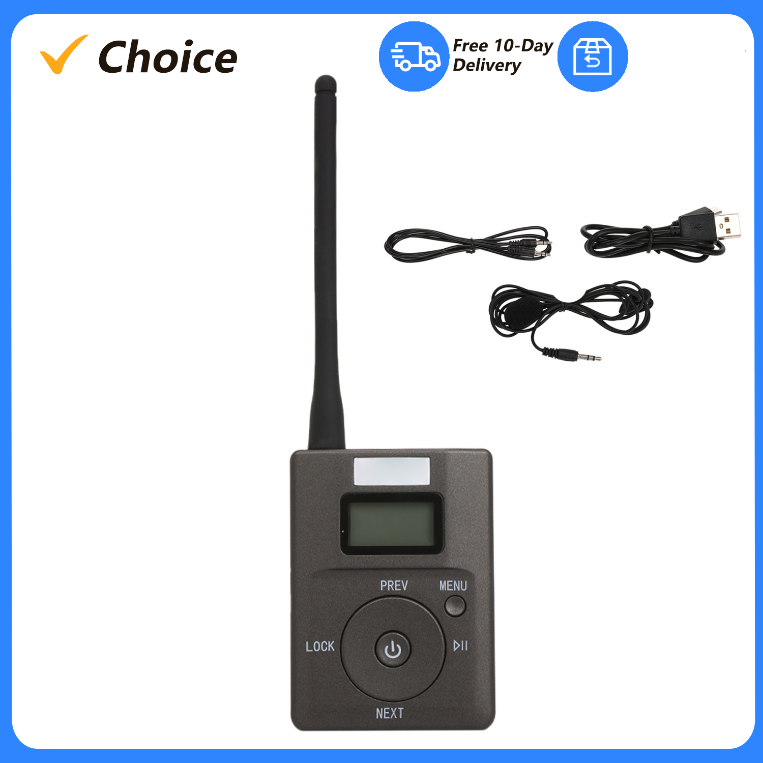 HDR-831 Portable Stereo Digital FM Transmitter Mini Radio Station with Mic Audio Launch 500 Meters Slot AUX IN Microphone Input
