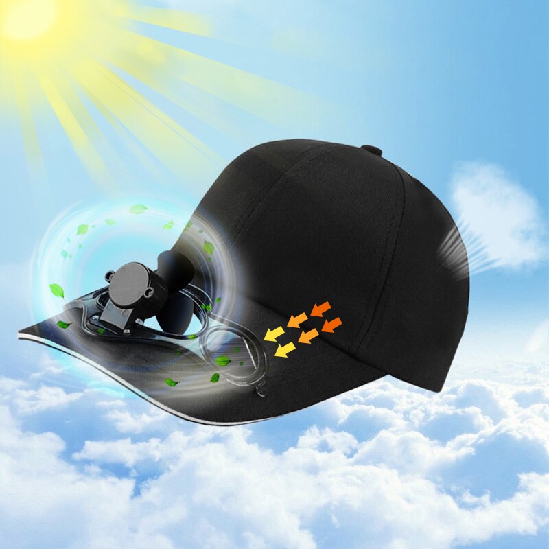 Sunscreen Solar Powered Fan Hat Summer Outdoor Sport Hats Sun Protection Cap With Solar Cool Fan Bicycling Climbing Baseball Cap