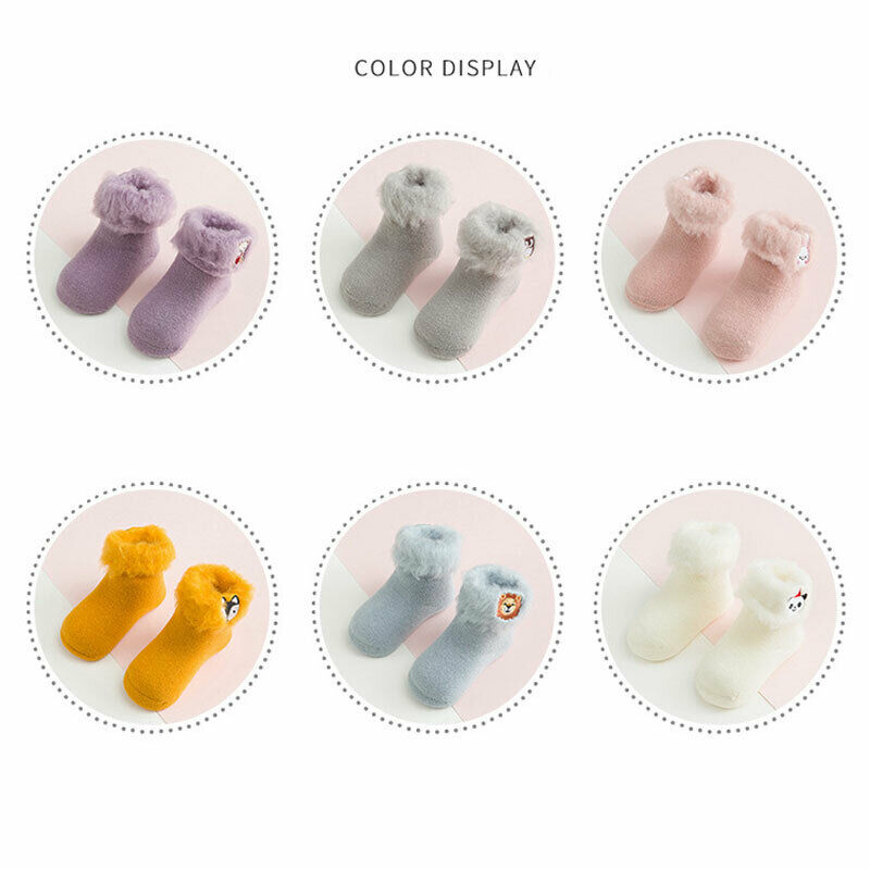 Girls Boys Children Princess Animal Print Socks Cute Kids Toddlers Warm Socks 6 Colors For Winter