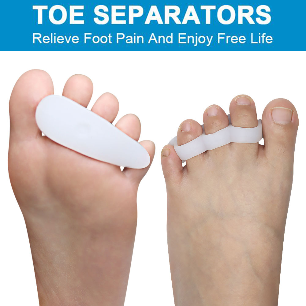 Pexmen 2Pcs/Bag Gel Toe Separators Toe Spacers Straightener for Bunions Hammertoe Overlapping and Claw Toes Reduce Foot Pain
