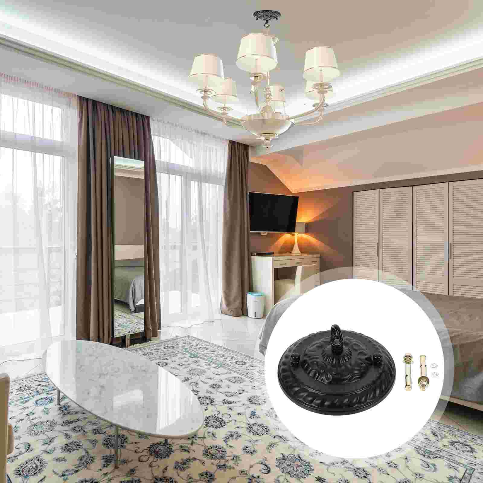 Ceiling Light Plate Lamp Base Embossed Pattern Pendant Lighting Accessory