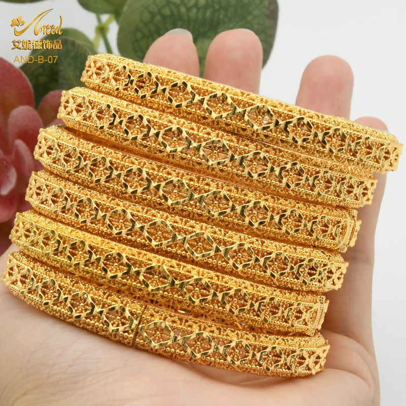 Dubai Armreifen Für Frauen Nahen Osten Gold Farbe Armreif Äthiopischen Saudi-arabischen Armbinde Hochzeit Braut Schmuck Afrikanische Geburtstag
