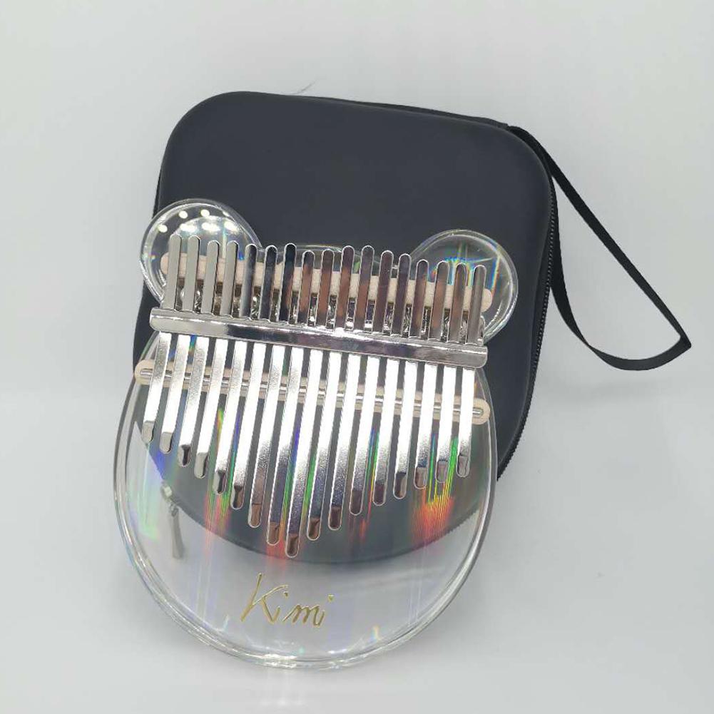 Kalimba-Piano acrílico de 17 teclas para pulgar, instrumento transparente con bolsa para martillo de afinación, Mbira Sanza