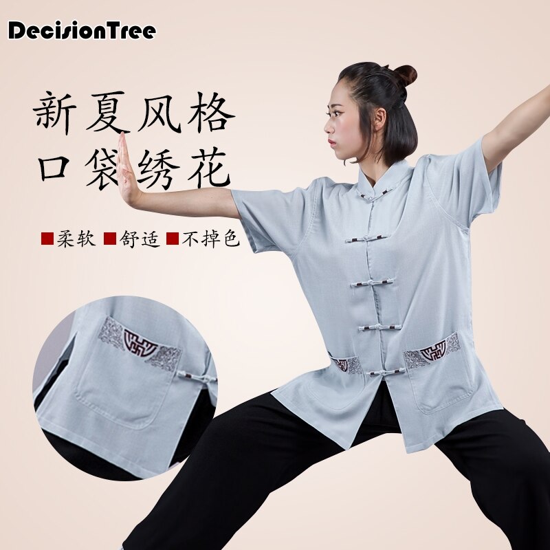 männer frauen tai chi shaolin wushu taiji oben Abschläge chinesische kung fu charakter holz Attrappe baumwolle wushu oben kleidung