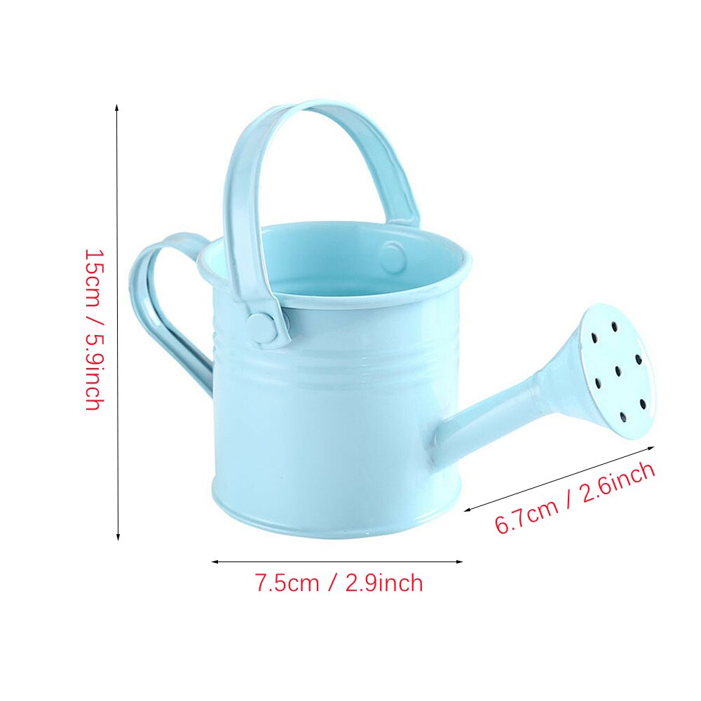 Mini regadera pequeña de Metal para jardín, hervidor de agua de colores sólidos para flores, rociados accesorios, 1 pieza