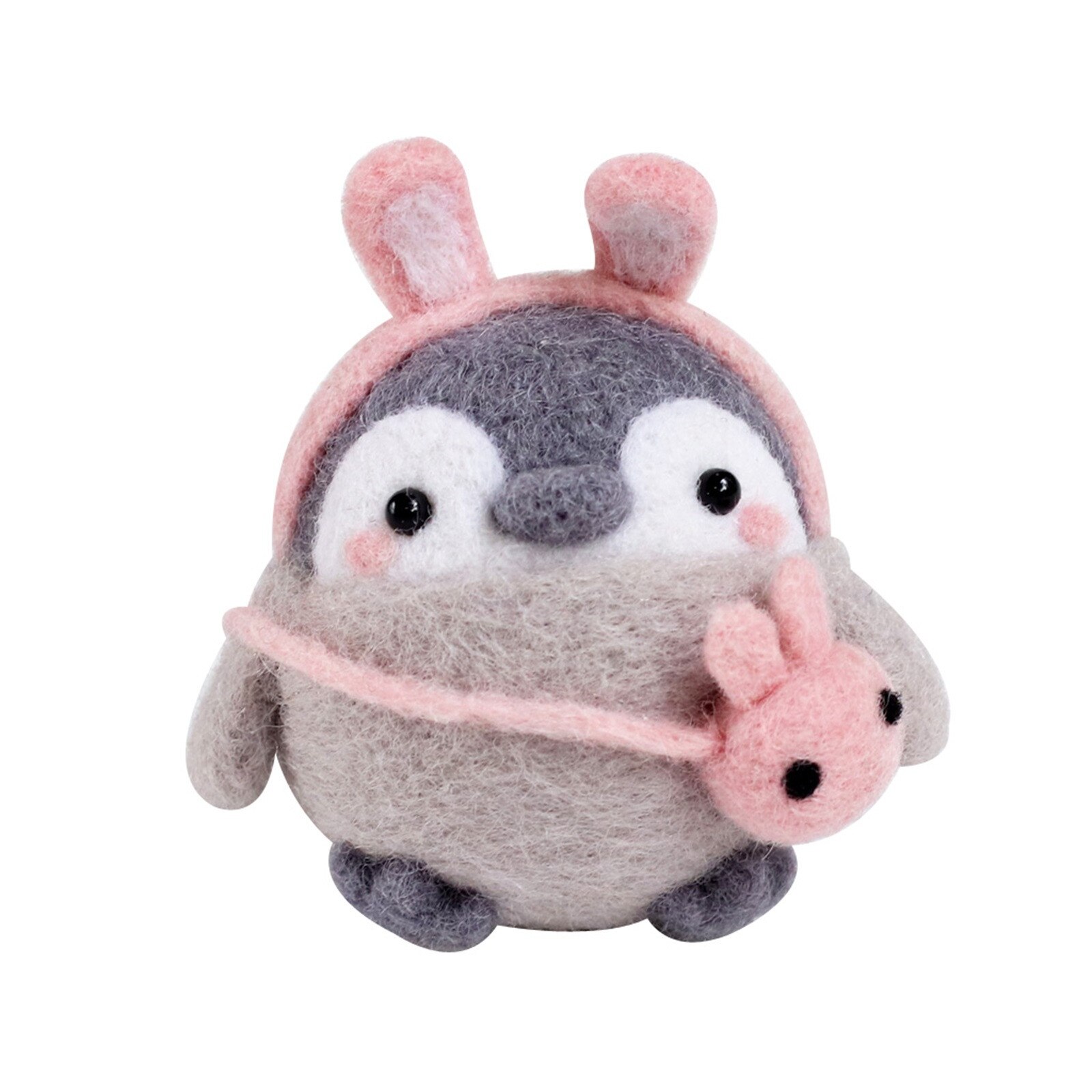Cute Penguin Pattern Handmade DIY Poke Wool Felts Material Production Package: D