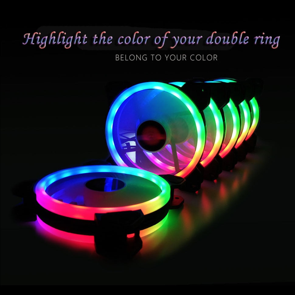 Computer Pc Case Fan 120Mm Rgb Passen Led 12V Fan Cooler Rustig Remote Heatsink Computer Cooler Cooling Case fans Met Controller