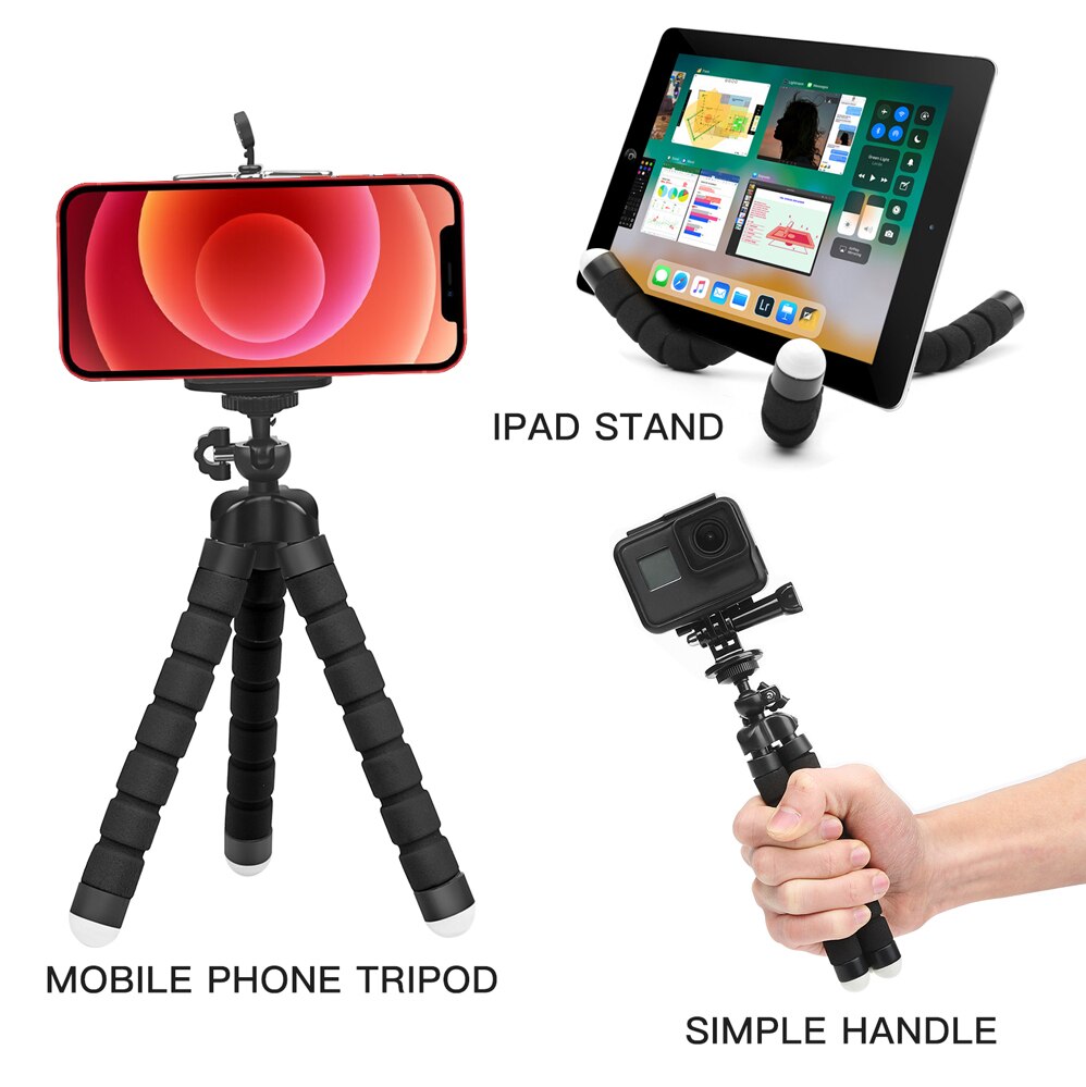 Uchwyt na telefon elastyczny statyw trójnożny uchwyt na aparat telefoniczny Gopro Selfie stojak Monopod wsparcie zdjęcie zdalnego sterowania