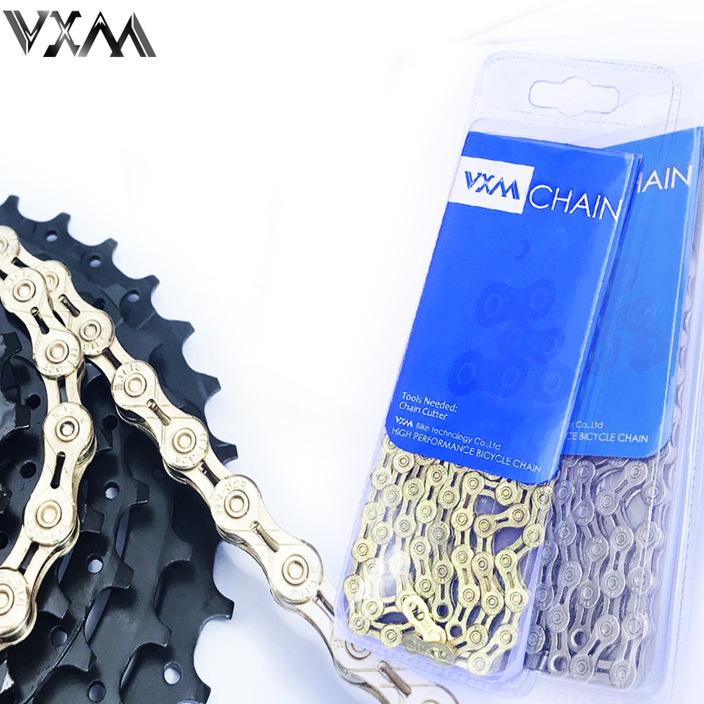VXM 11 speed Bicycle chain silver half hollow bike chain mountain road bike full hollow chains ultralight 116L gold Bicycle Part