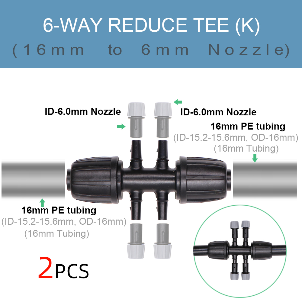 Hose Connector Adapter - 1/2" 3/4" Female Thread to 1/4" 3/8" 1/2" Barb - 2-Way 4-Ways Coupling Tap Tubing Joint: K-2PCS