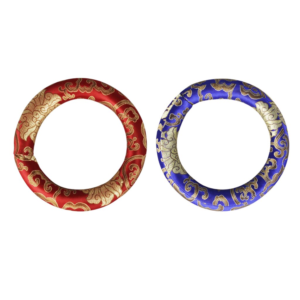 2 stk håndsydd rund pute putering for tibetansk syngeskål 7 tommer diameter