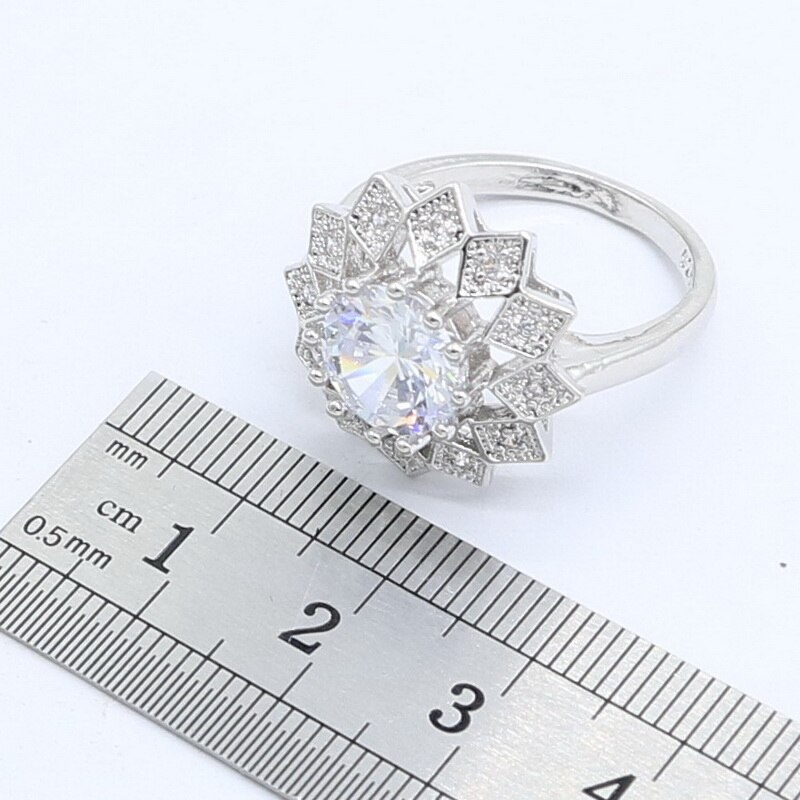 White Purple Zircon 925 Silver Ring For Women Wedding Jewelry Free