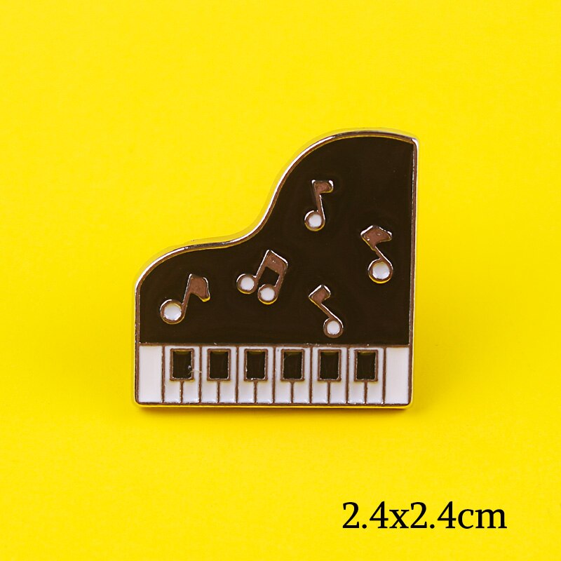 Muziekinstrument Broches Badges Op Rugzak Gitaar Badge Piano Emaille Pins Voor Rugzakken Kleding Revers Pin Badges Voor Kleding