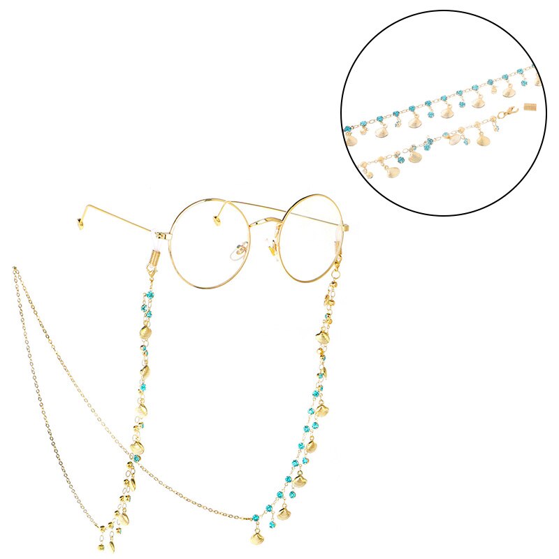 Strass schelp touw bril ketting leesbril metalen koorden zonnebrillen brillenhouders touw