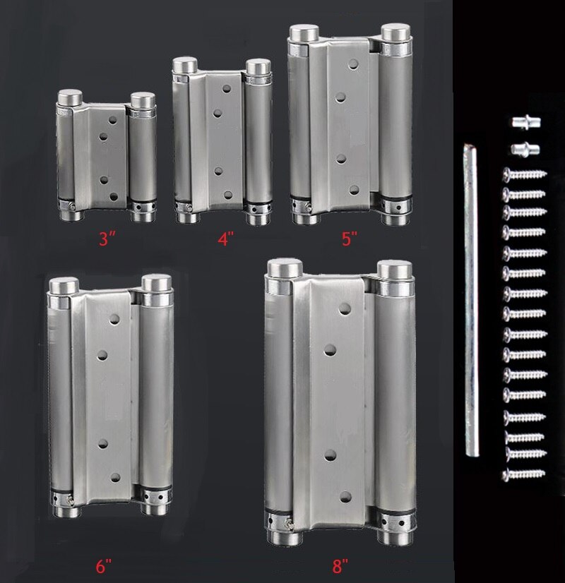 2Pcs/Lot Premintehdw Stainless Steel Double Acting Action Barrel Spring Hinge Tension Adjustment Cafe Saloon Western Bar Pub