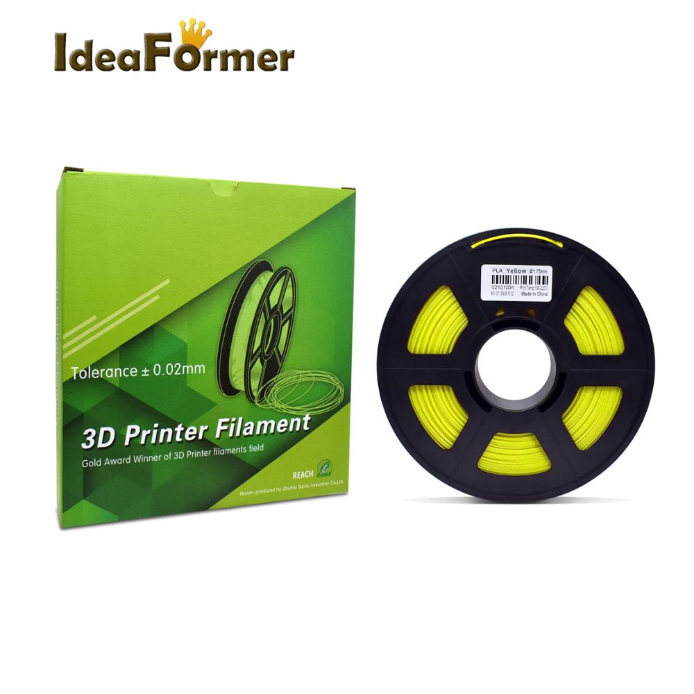 0.5 KG/rouleau 3d filament d'impression PLA 1.75mm impression blanc/noir/rouge/jaune/vert et autres couleurs pour filament d'imprimante 3D: Jaune