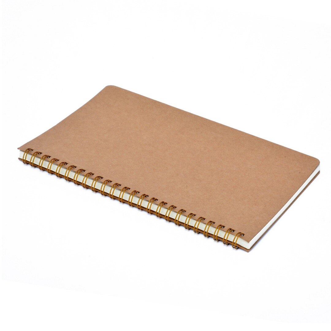 A5 Medium Dotted Grid Spiral Notebook Journal Cardboard Cover 100 Pages Durable Notepad for Diary Planning Activities Signing