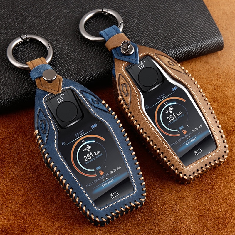Leather Car Fully Key Case LED Key Cover Case for BMW 5 7 series G11 G12 G30 G31 G32 i8 I12 I15 G01 X3 G02 X4 G05 X5 G07 X7