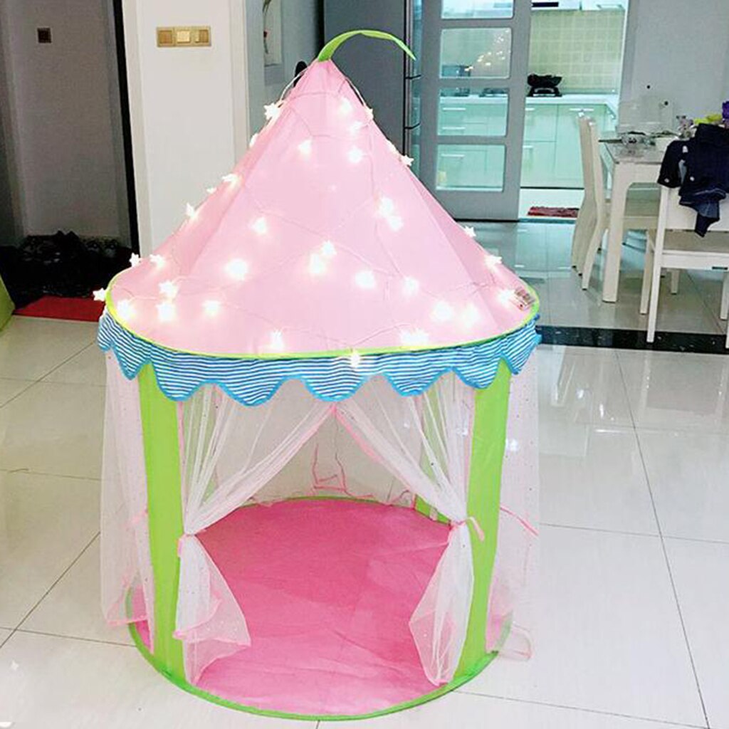 Pink Castle Play Tent Kids Children Indoor Outdoor Playhouse with Storage Bag, 104cm x 140 cm