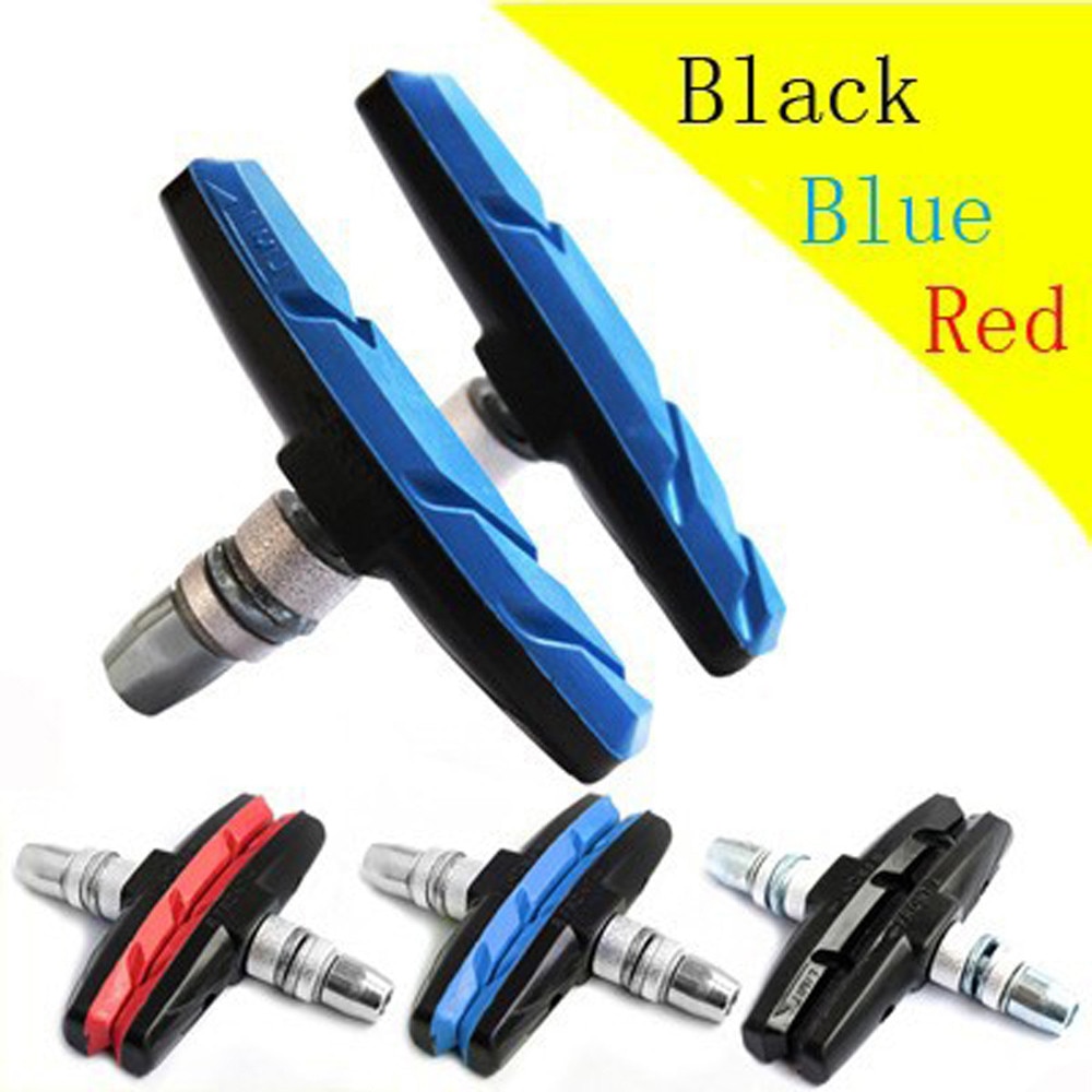 2Pc Duurzaam Mountain Racefiets Remblokken Fiets Remmen V-Brake Holder Schoenen Rubber Blokken Duurzaam Blauw Rood zwart Jan7