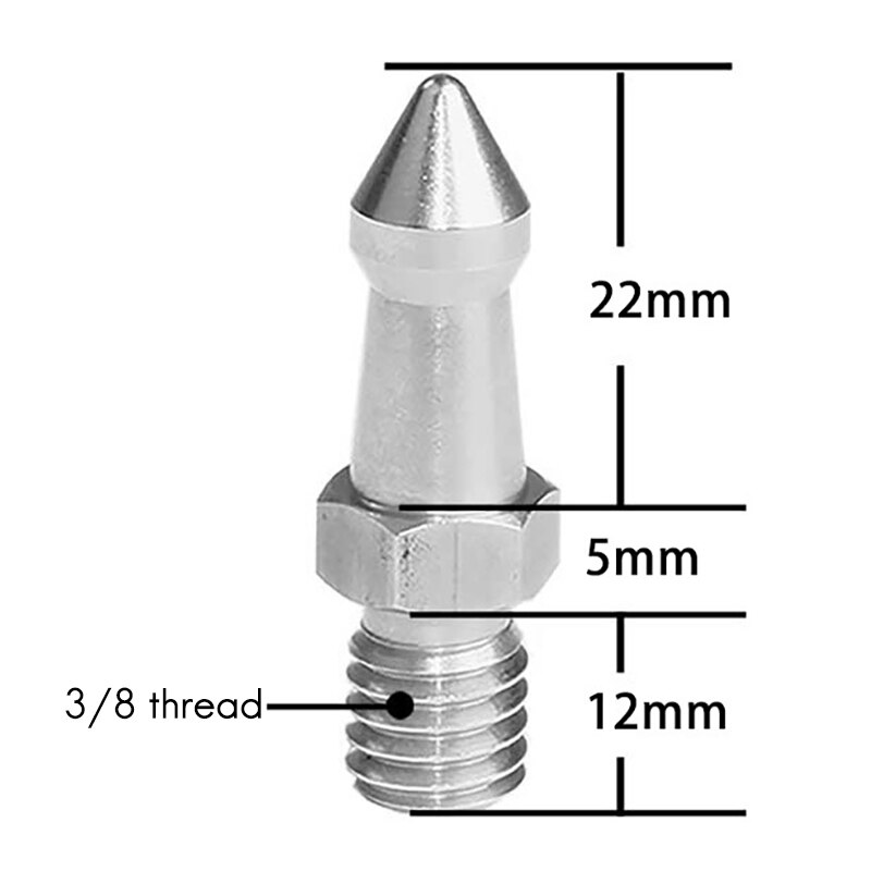 3Pcs 3/8 Inch Universele Rvs Voet Pad Mini Slr Camera Statief Plus Spikes Stalen Nagels