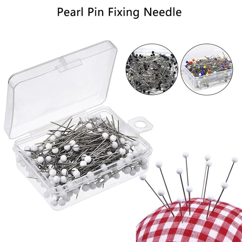 100 Stks/set Kleurrijke Parel Hoofd Naalden Pins Tailoring Stitch Diy Maken Craft Dagelijks Naaien Positionering Pin Gereedschap