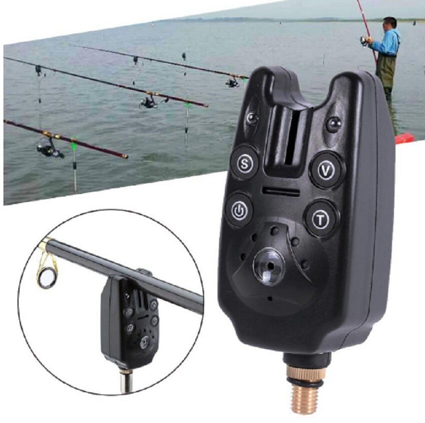 Electronic Fish Bite Alarm ABS 2 LED Tone Volume Adjustable Sound Sensitivity Waterproof Fishing Equipment