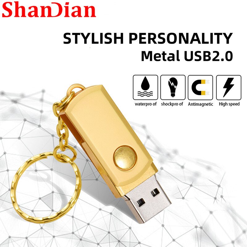 In Acciaio inox USB 2.0 pen drive 256gb 128gb usb flash drive 16gb 32gb 64gb pendrive usb stick con portachiavi Flash Drive