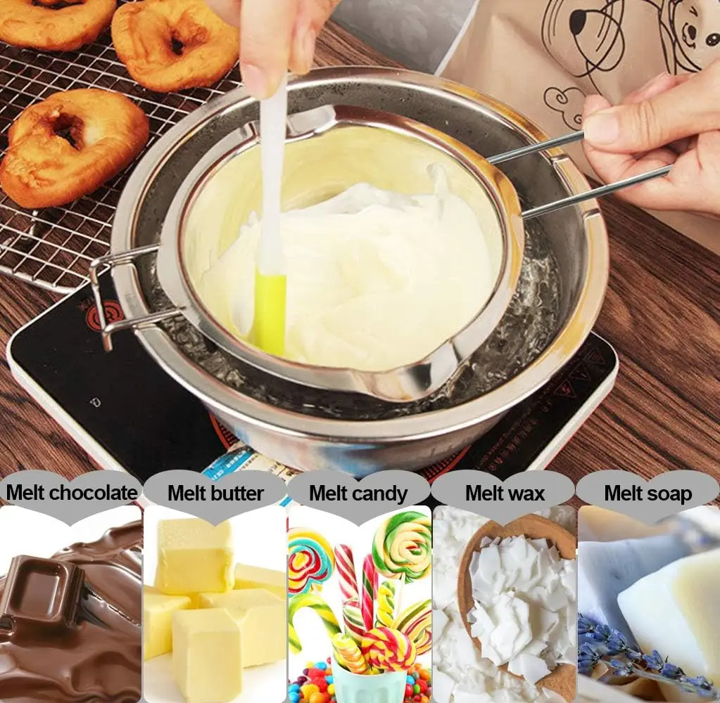 Candle Making Pouring Pot Stainless Steel Double Boiler Wax Melting Pot DIY Candle Making Starter Kit For Beginer