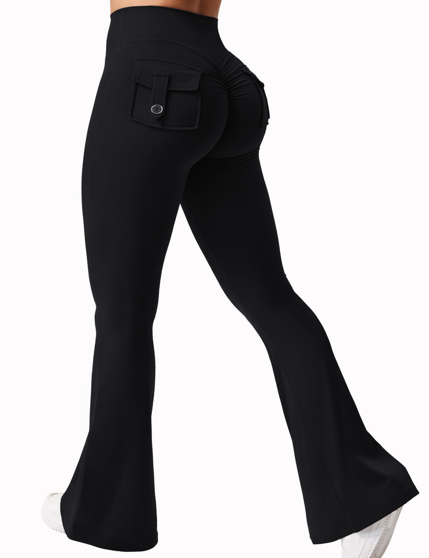 Neueste Damen-Yoga-Gamaschen mit weitem Bein und hohem Stretchanteil, nacktes Gefühl, Kompressions-Fitness-Arbeitskleidung mit Taschen, Yoga-Schlauch ﻿