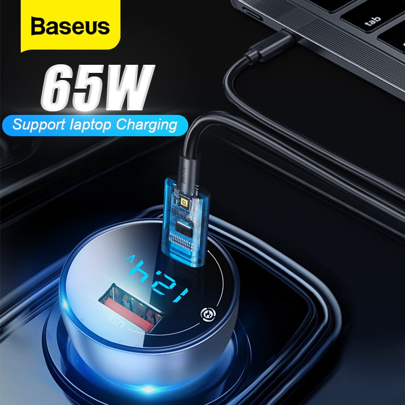 Baseus 65W Usb Autolader Quick Charge 4.0 3.0 QC4.0 QC3.0 Type C Pd Snelle Auto Opladen Lader Voor iphone Xiaomi Mobiele Telefoon