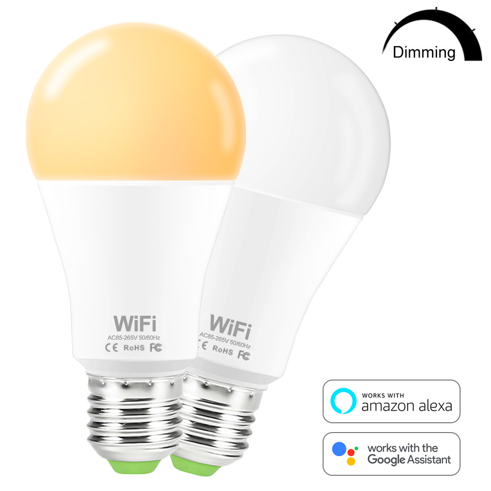 WiFi Smart Birne B22 E27 LED Licht Birne 85-265V Smart Home APP Drahtlose Fernbedienung Licht Timer mit Alexa Google Assistent