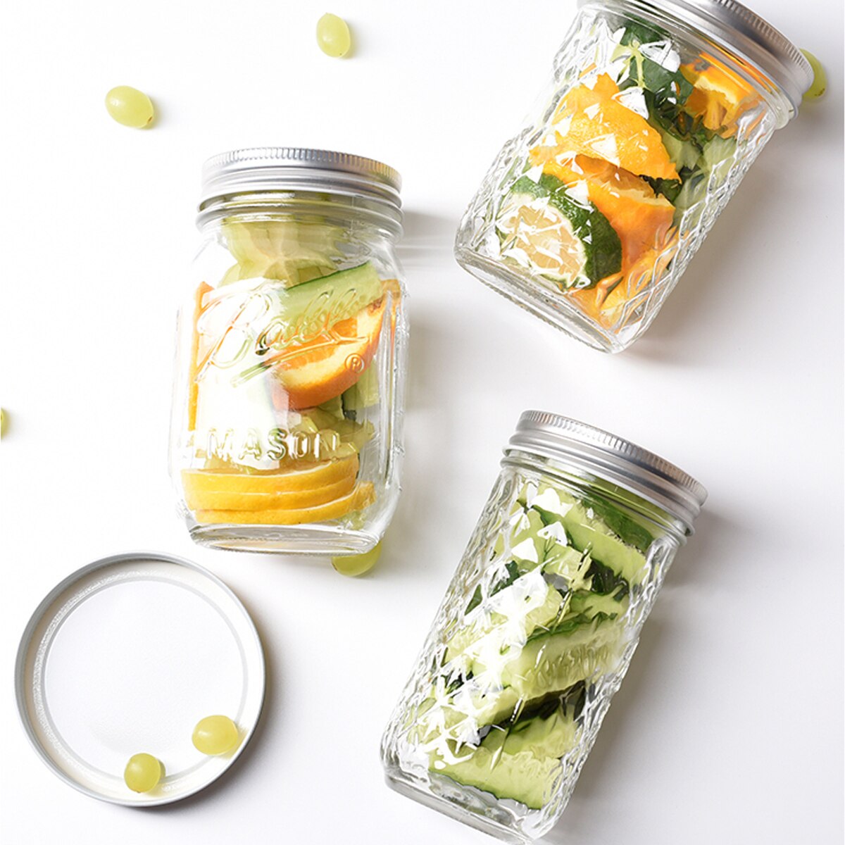 3PCS Glass Sprouter Jars Wide Mouth Mason Jars Seed Sprouting Jar Kit for Home Kitchen Garden Food Jars Kitchen Organizer Jar