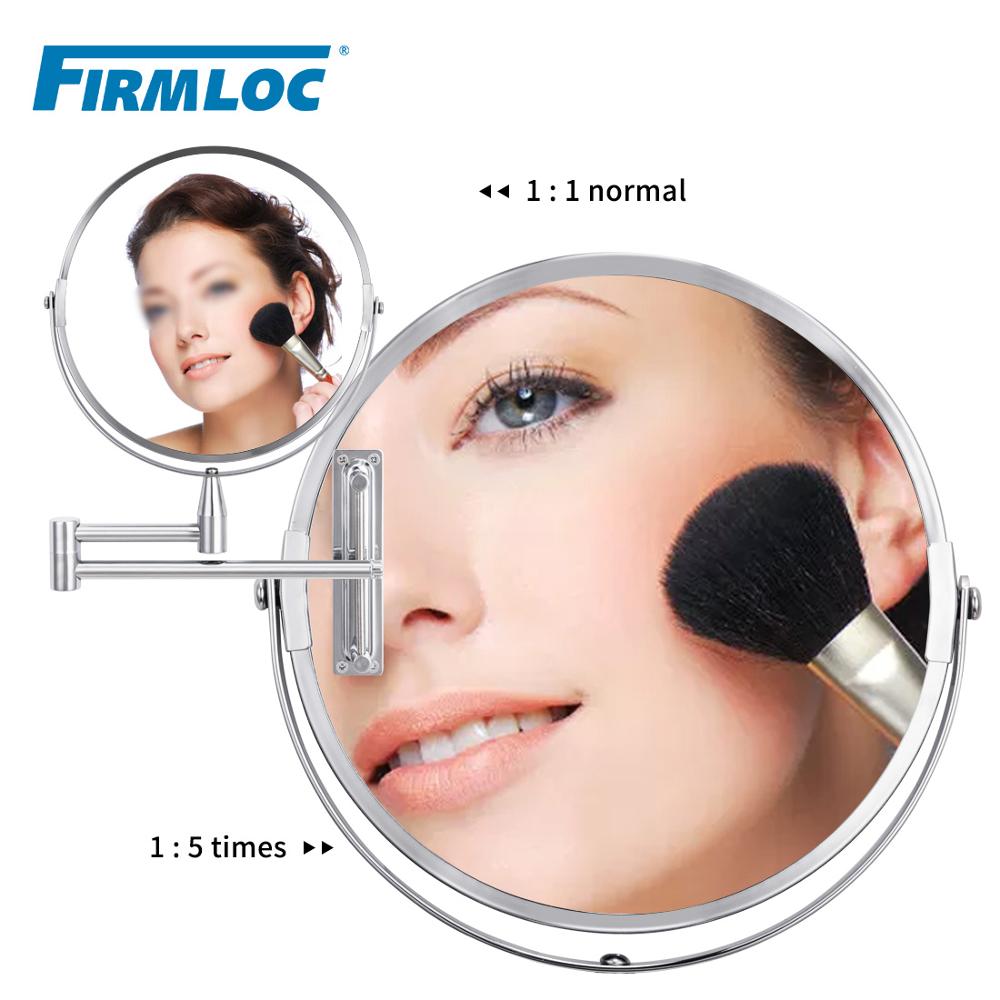 Firmloc 8 Inch Uitschuifbare 1X5X Vergrootglas Badkamer Spiegel Smart Spiegel Makeup Wandmontage Spiegel Badkamer Spiegelkast