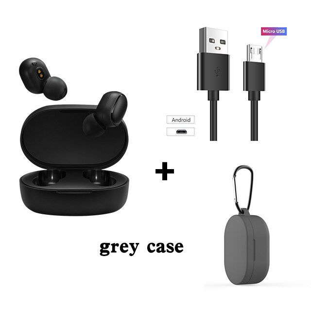 Xiaomi-auriculares Airdots S Tws Redmi Airdots Pro 2, auriculares inalámbricos con Bluetooth 5,0, auriculares para videojuegos con micrófono y Control de voz: S grey case cable