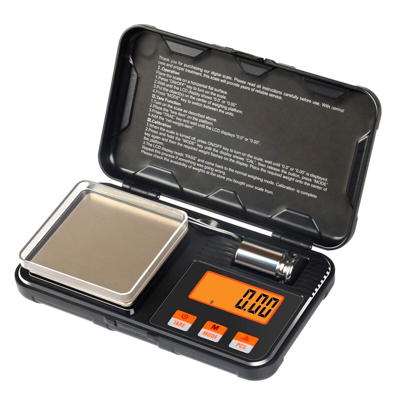 Elektronisk digital vekt 200g 0.01g / 50g 0.001g minivekt presisjon lommevekt milligram kalibreringsvekter