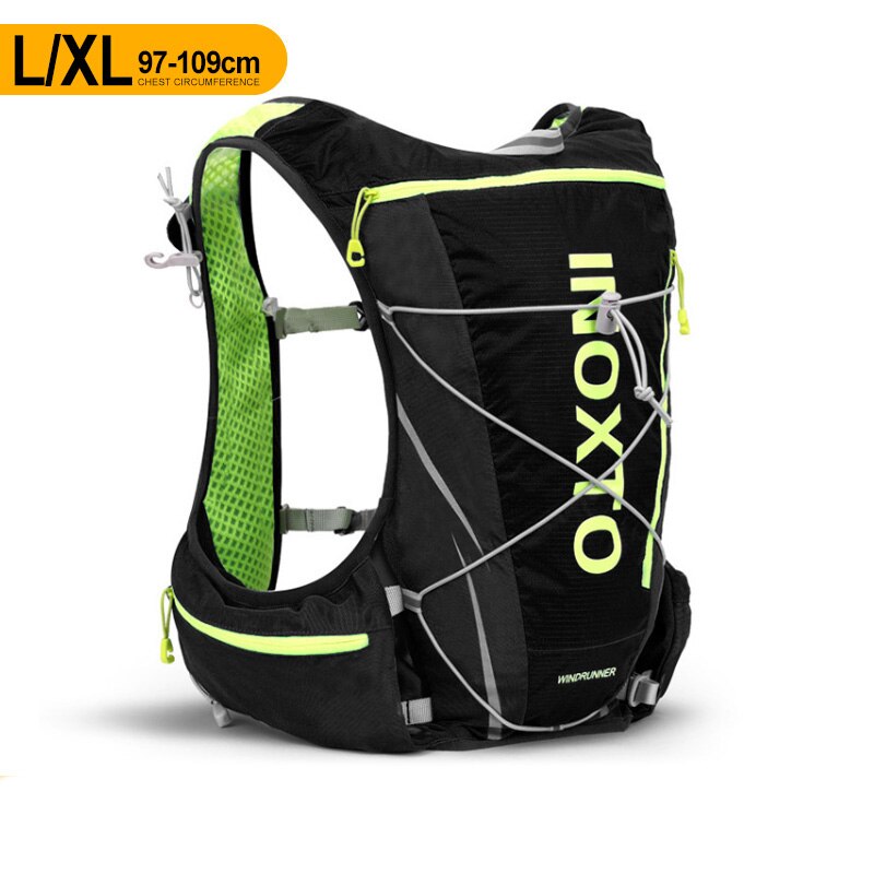 Chaleco de hidratación para correr de 8L, mochila para hombre y mujer, bolsas de agua para deportes al aire libre, Maratón, trotar, senderismo, mochila: Black XL 97 to 109cm